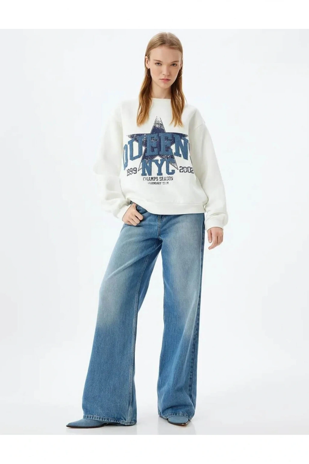 Kadın Sweatshirt Ekru 5wal10132ık