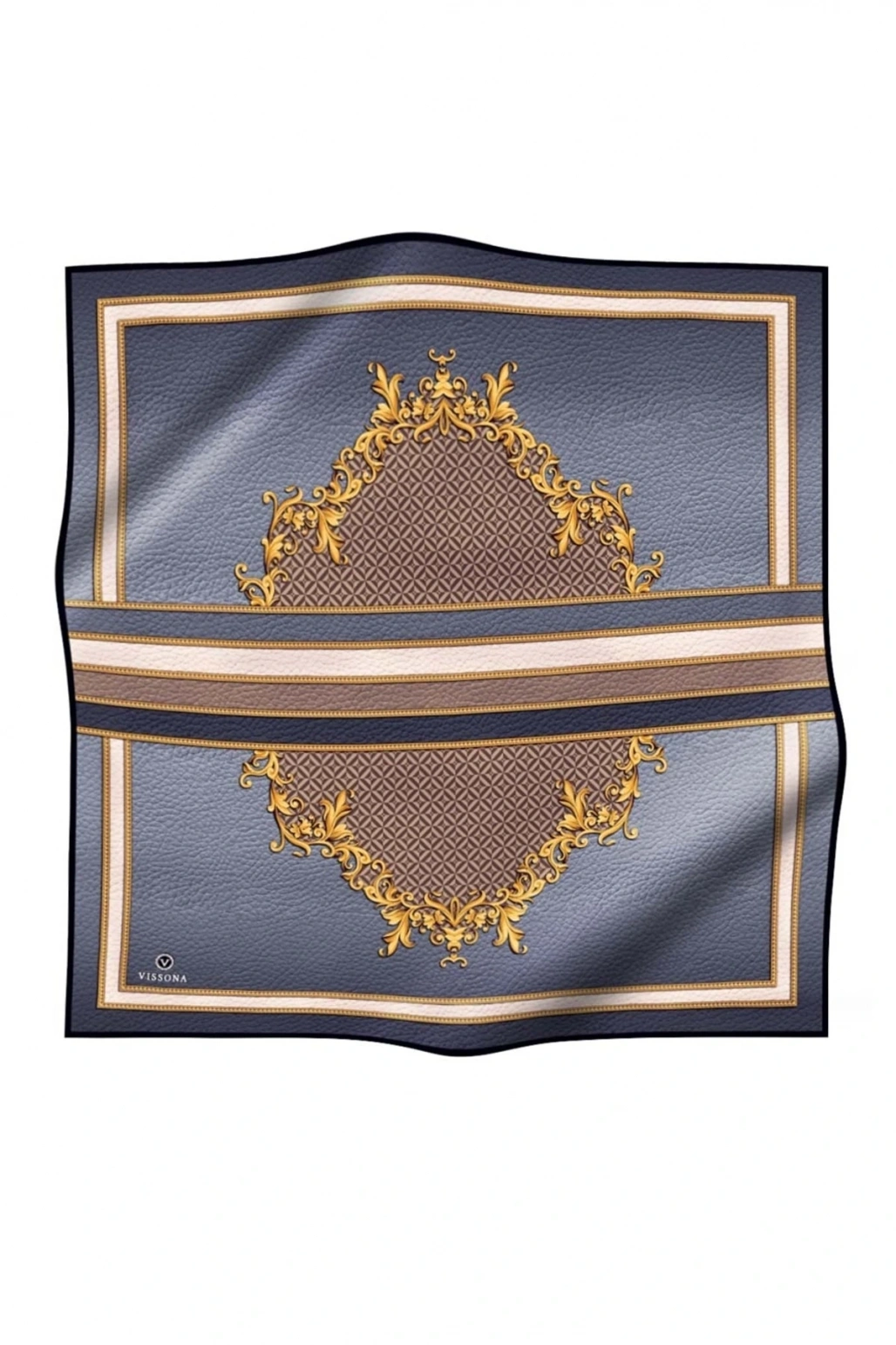 Kadın Twill Ipek Eşarp Gri Bej