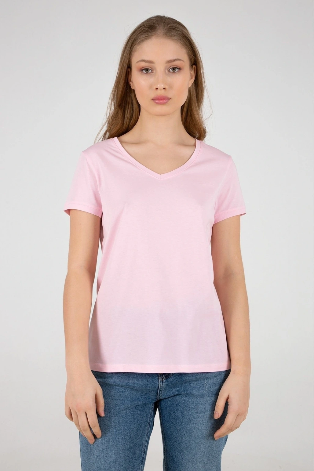 Kadın V Yaka Tshirt