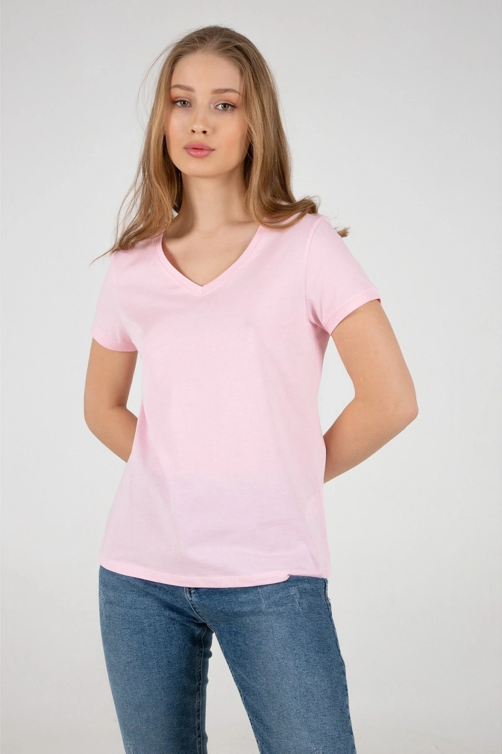 Kadın V Yaka Tshirt