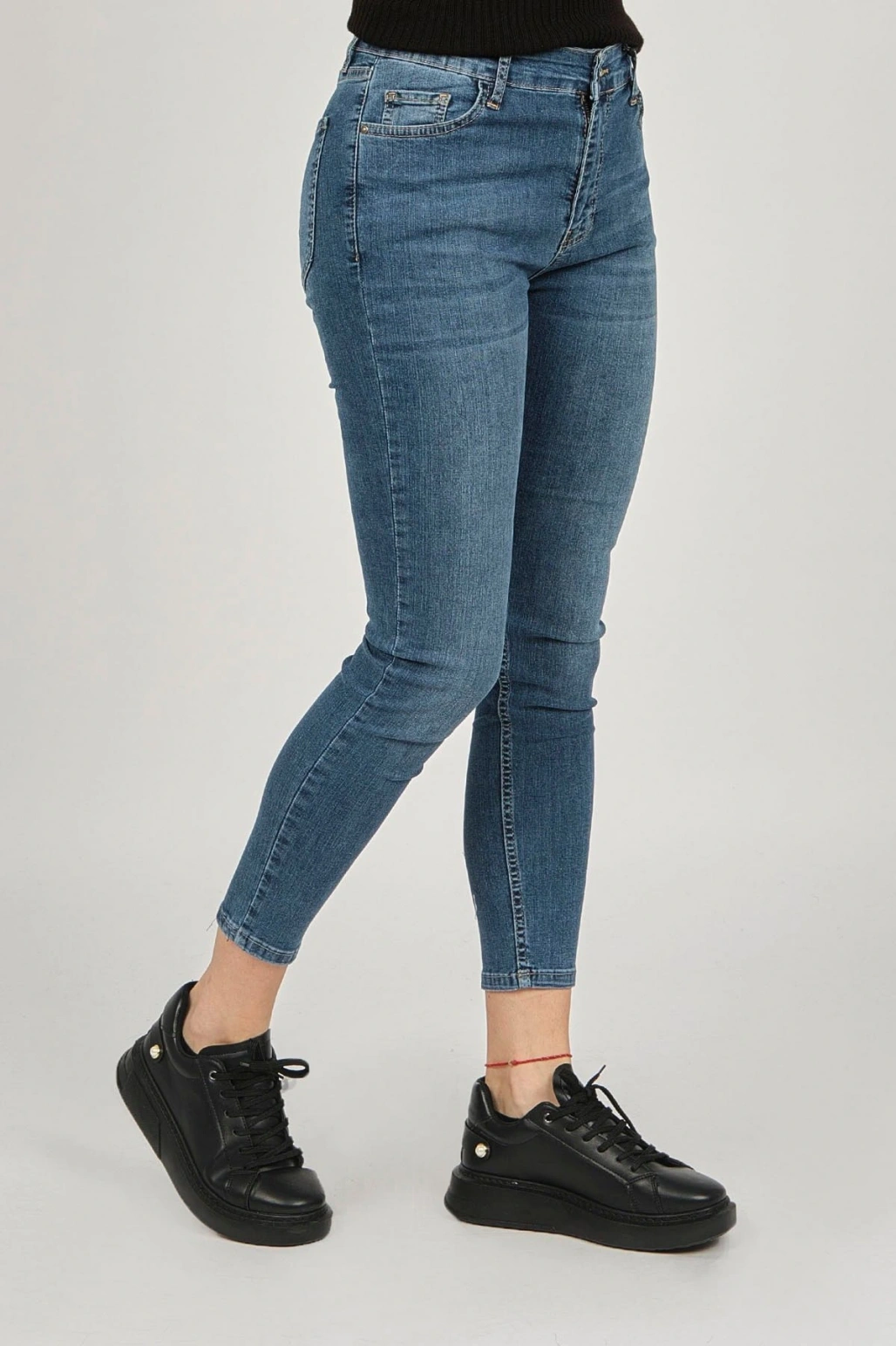 Kadın Yüksek Bel Jean Pantolon 5370693 Mavi