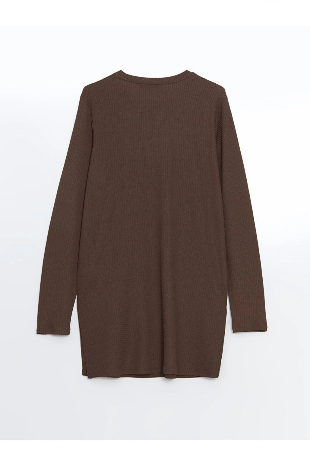 Kahverengi Bisiklet Yaka Dokulu Kadın Tunik