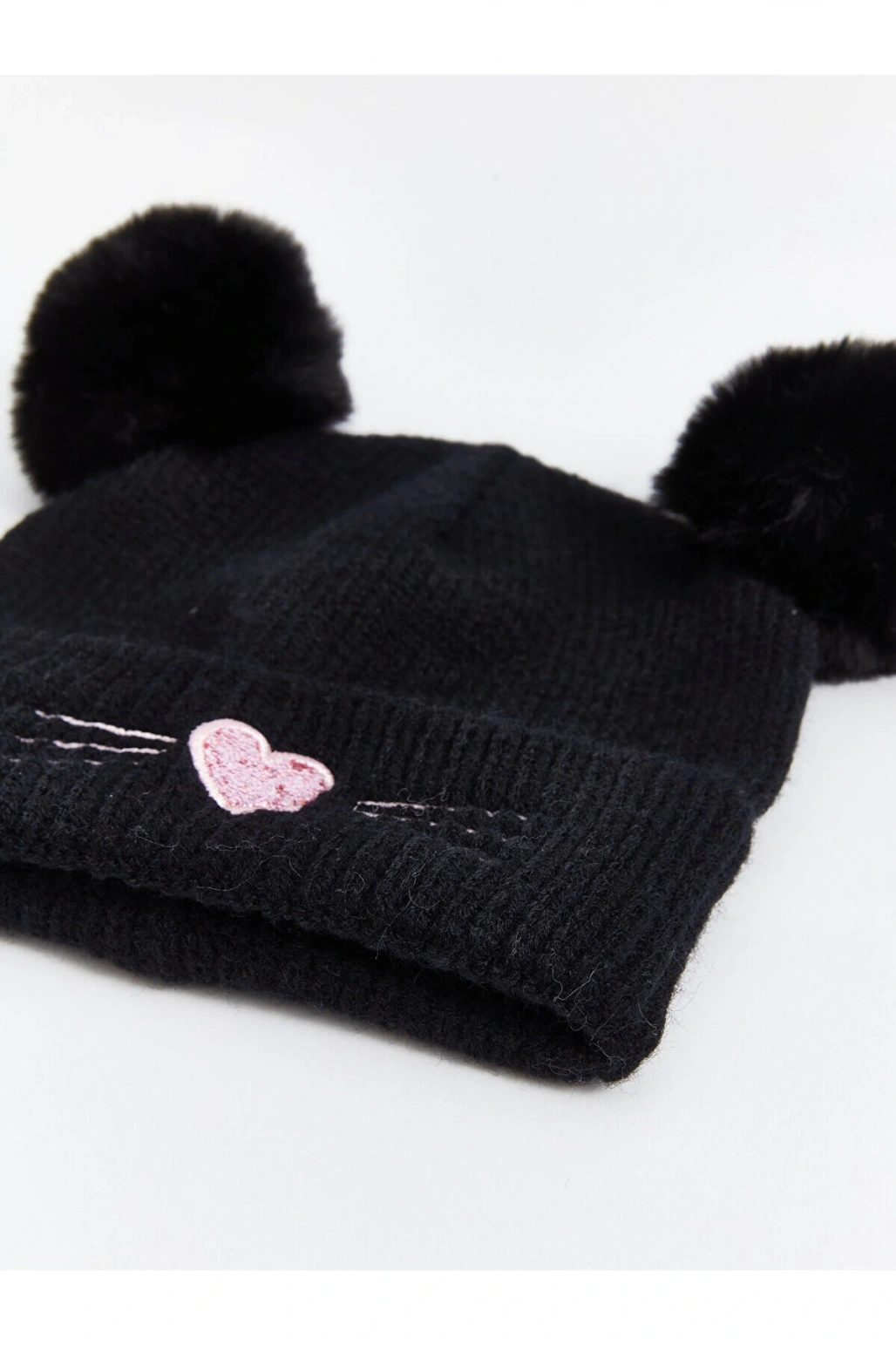 Kalp Nakışlı Kız Çocuk Bere (W5)