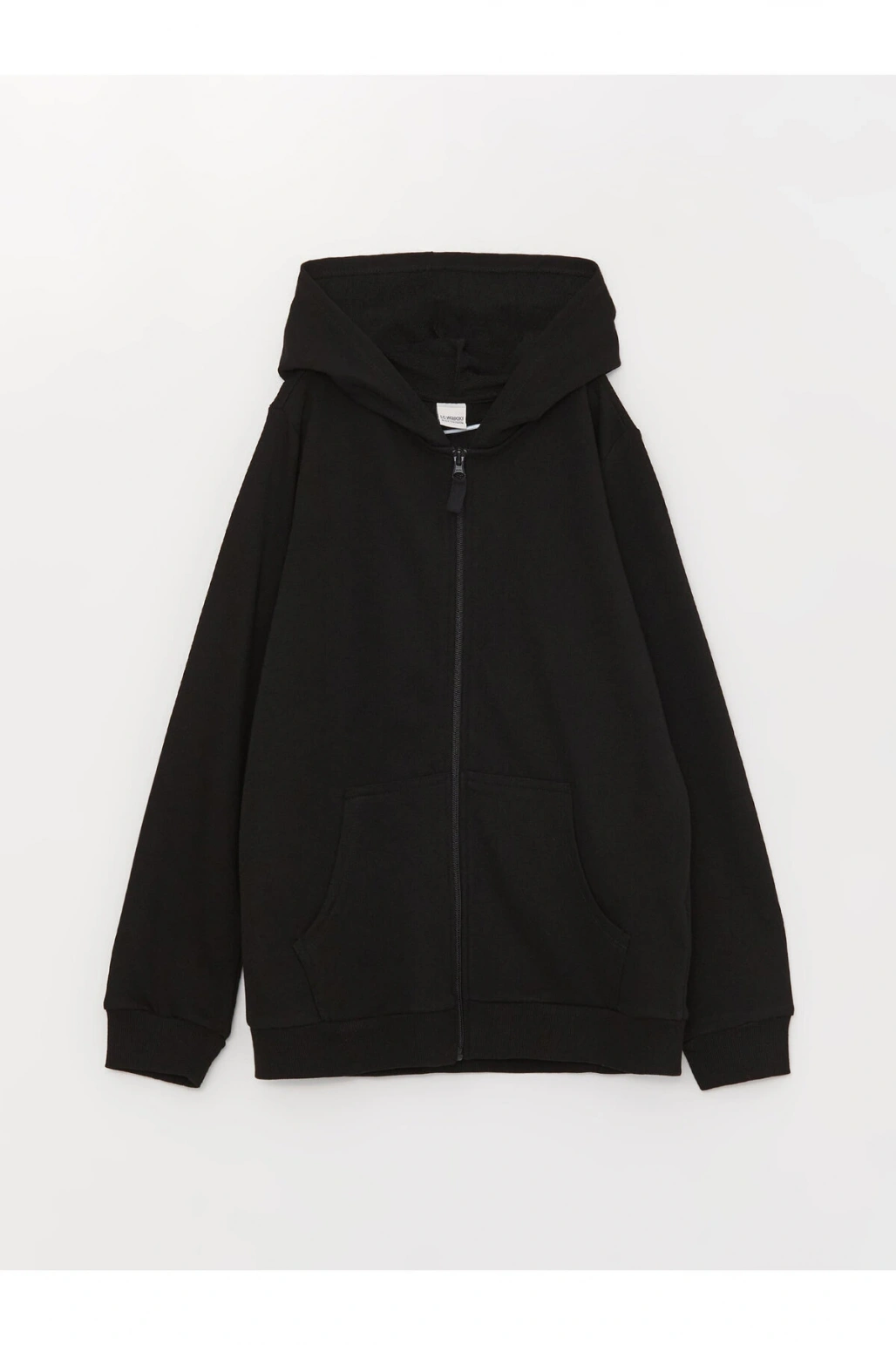 Kapüşonlu Basic Uzun Kollu Kız Çocuk Fermuarlı Sweatshirt