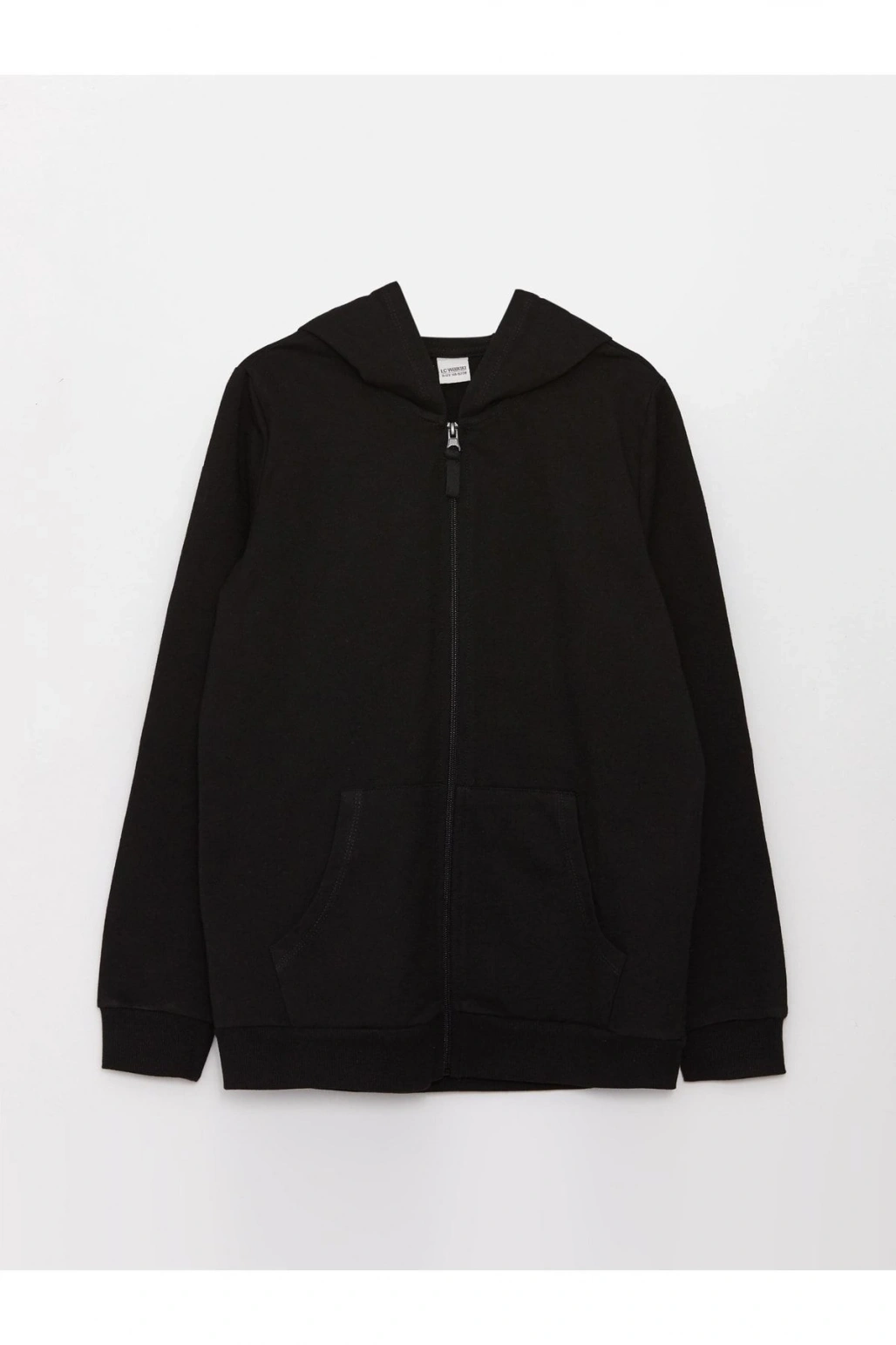 Kapüşonlu Basic Uzun Kollu Kız Çocuk Fermuarlı Sweatshirt