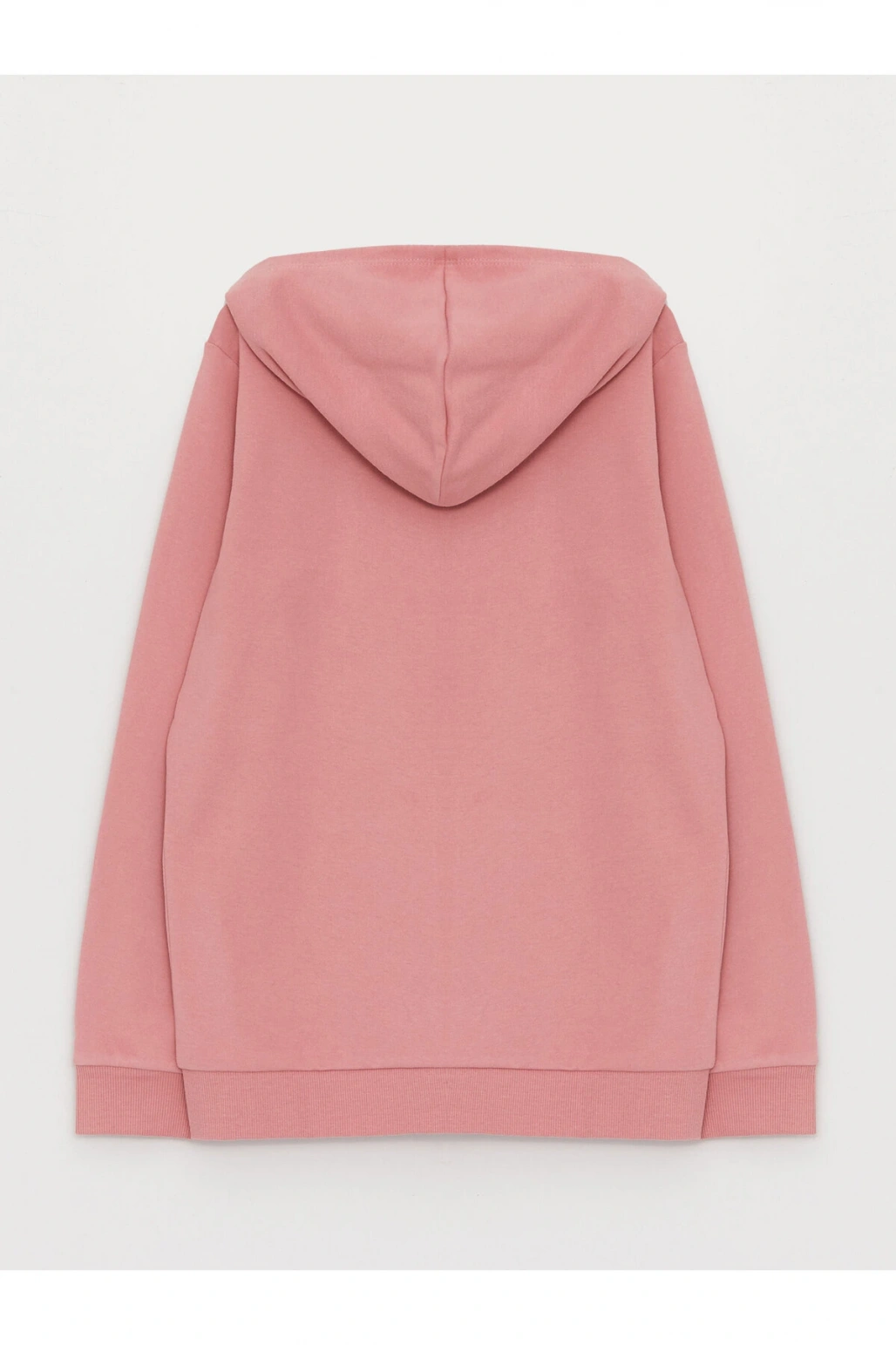 Kapüşonlu Basic Uzun Kollu Kız Çocuk Fermuarlı Sweatshirt