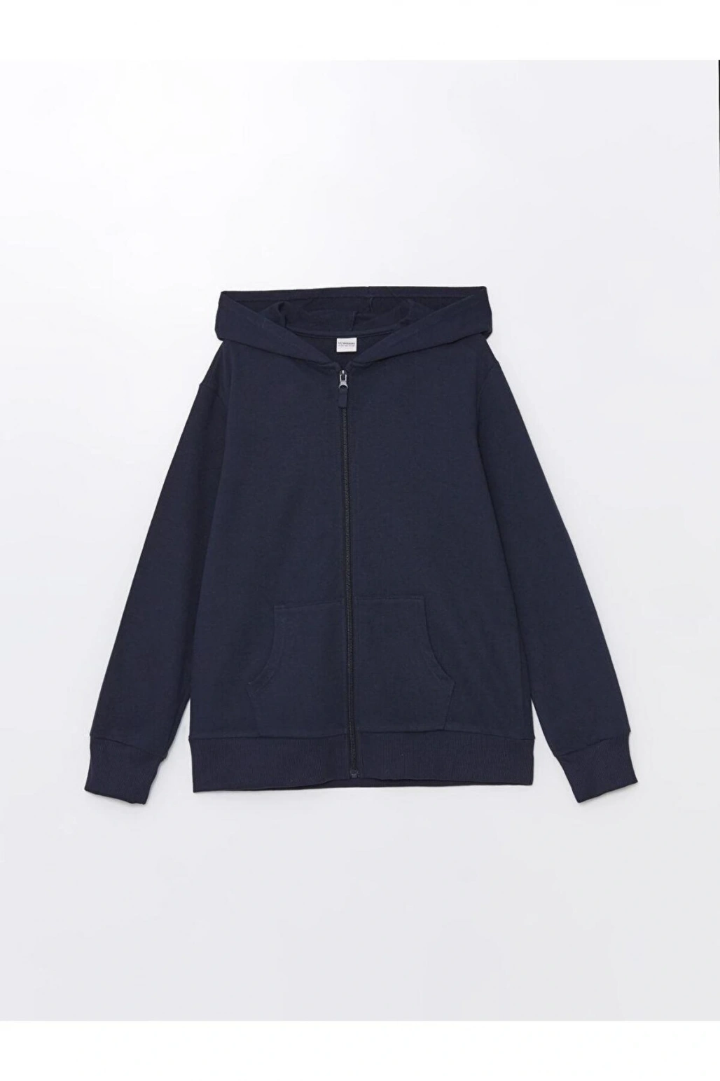 Kapüşonlu Basic Uzun Kollu Kız Çocuk Fermuarlı Sweatshirt (W4)