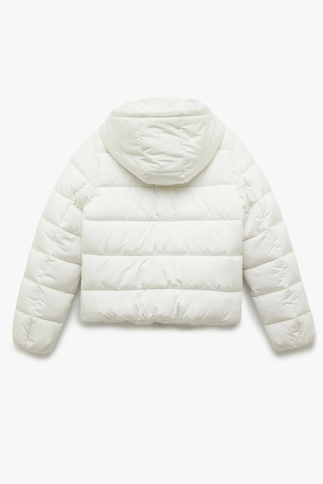 Kapüşonlu Uzun Kollu İçi Suni Kürklü Fermuarlı Cepli Şişme Mont