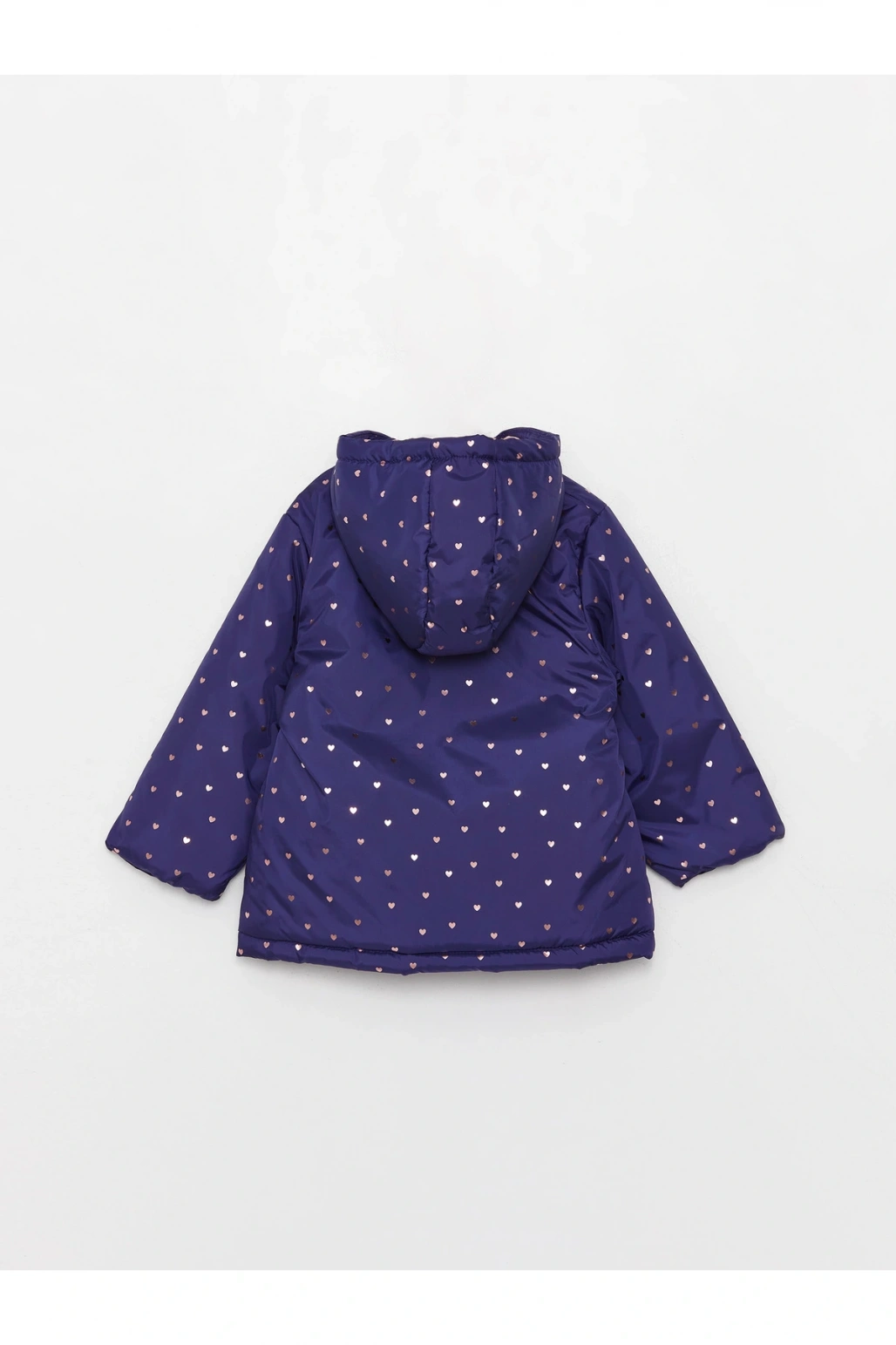 Kapüşonlu Uzun Kollu Kız Bebek Mont