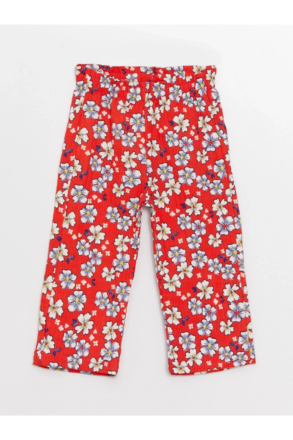 Kare Yaka Kısa Kollu Desenli Kız Bebek Bluz Ve Pantolon 2li Takım