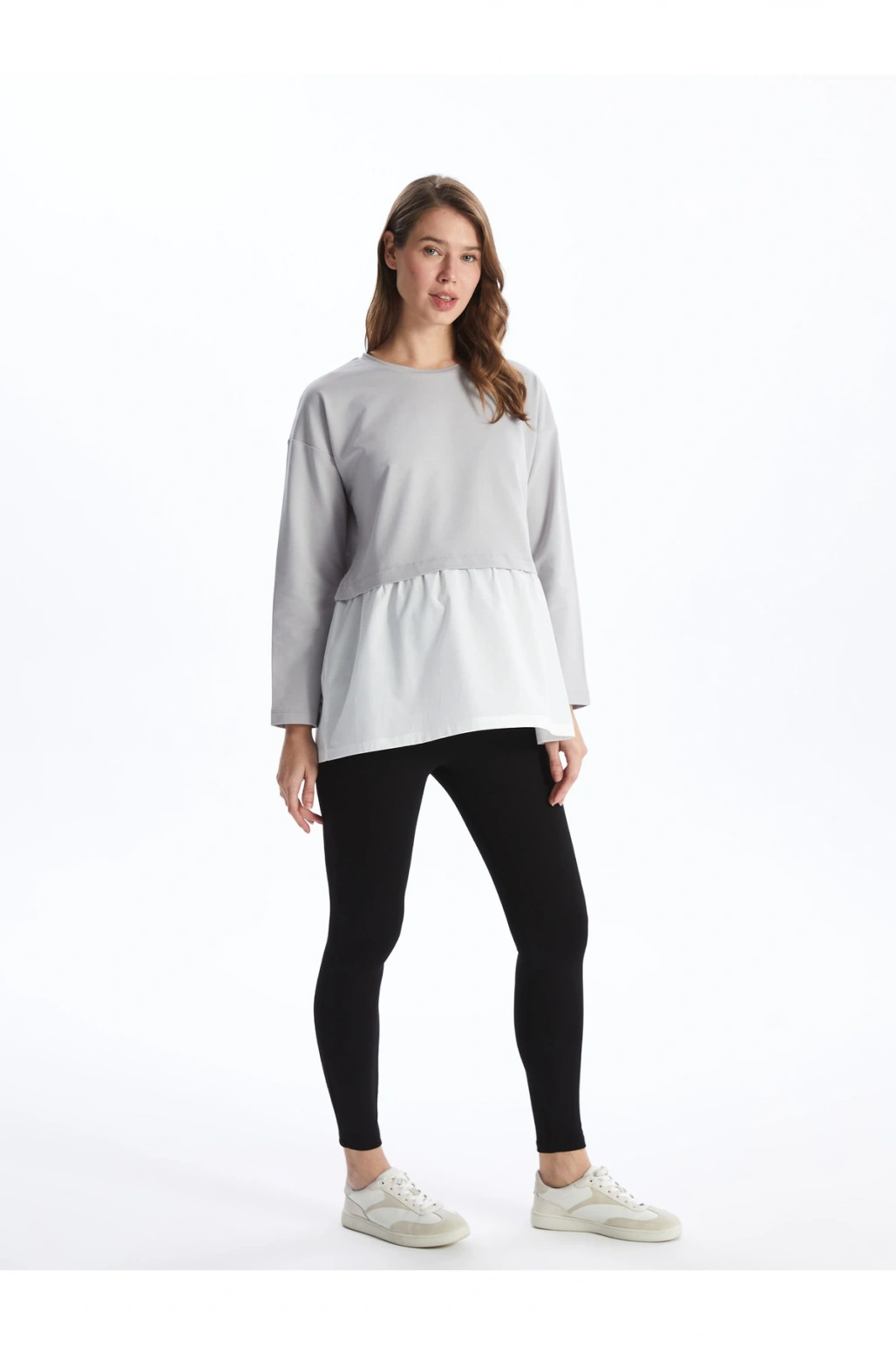 Karın Panelli Beli Lastikli Düz Hamile Tayt