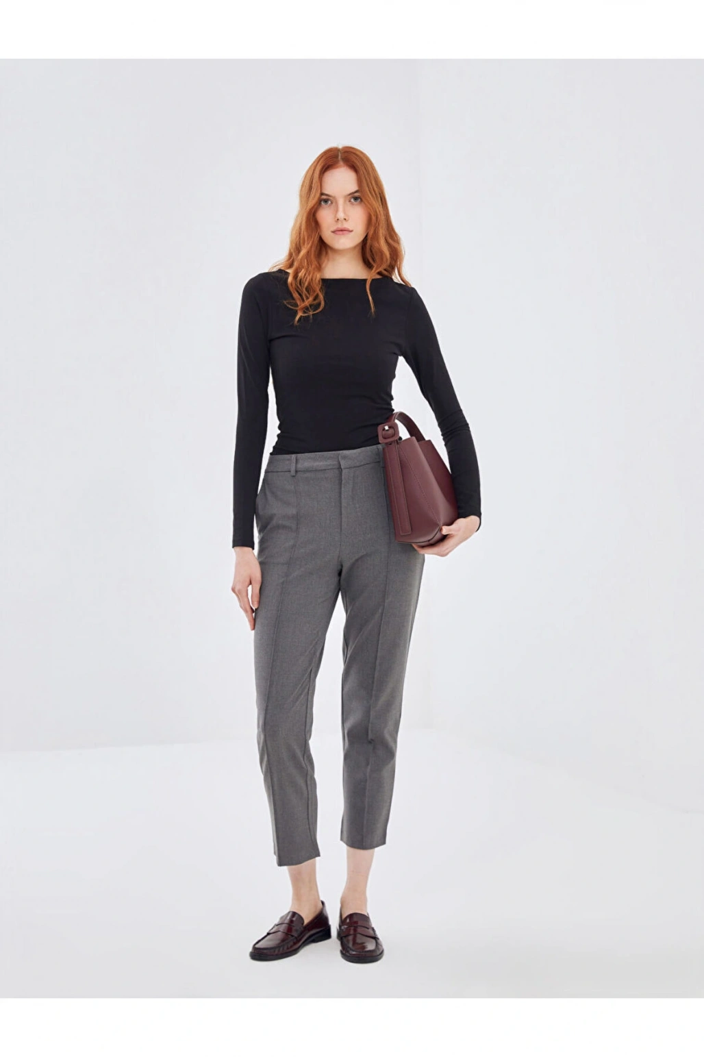 Kayık Yaka Düz Uzun Kollu Kadın Body