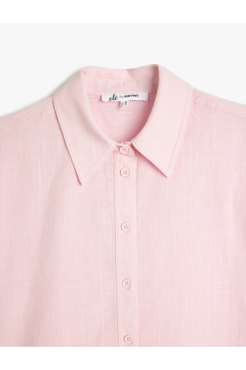 Kısa Kol Pembe Kadın Gömlek 5SAL60028IW