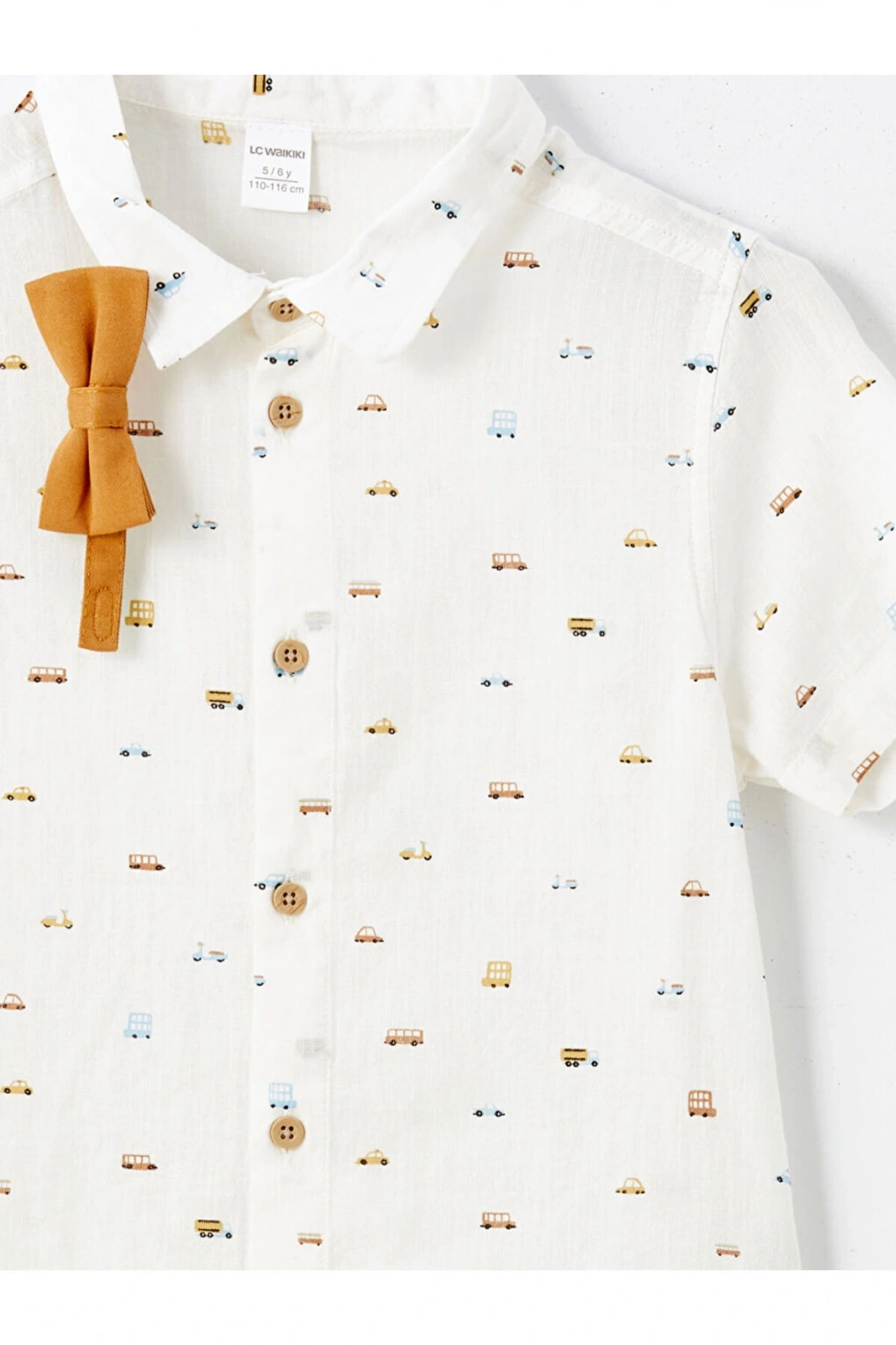 Kısa Kollu Baskılı Erkek Bebek Gömlek ve Şort 2li Takım