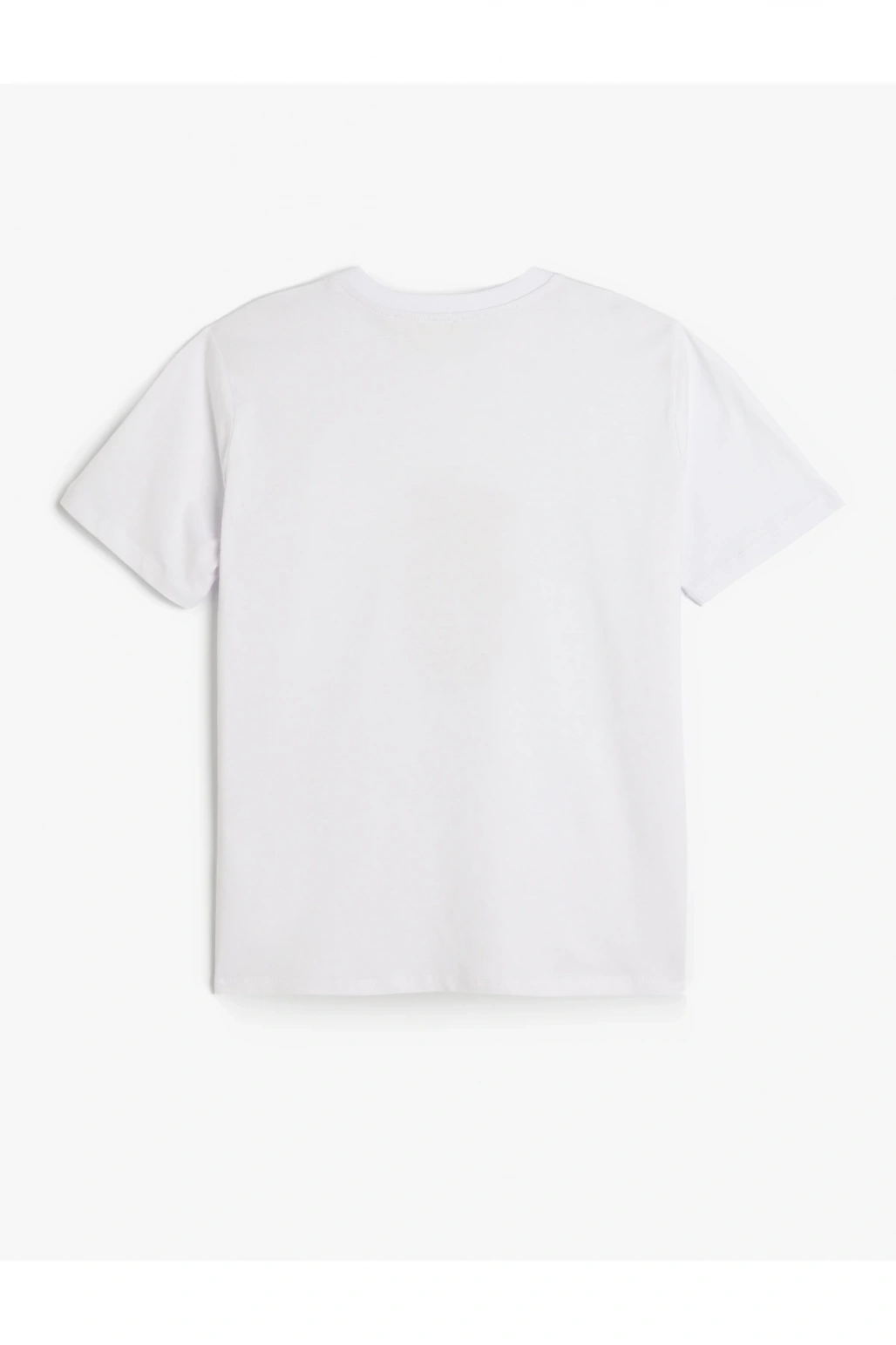 Kısa Kollu Bisiklet Yaka Pamuklu Ayıcık Baskılı Tişört