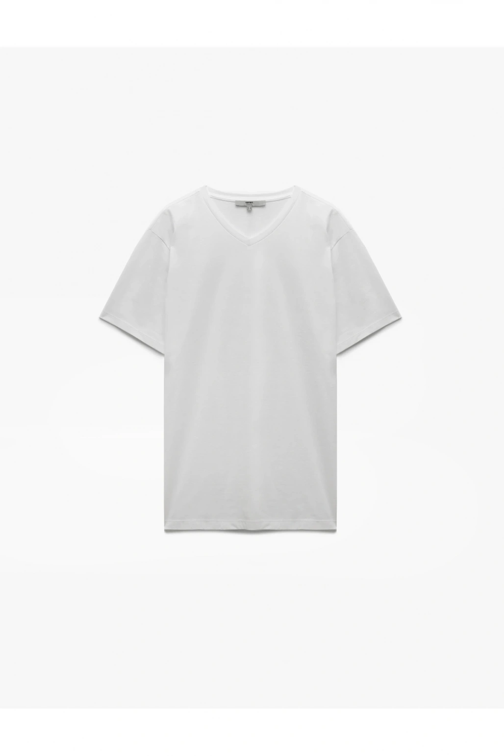 Kısa Kollu V Yaka Pamuklu Basic Erkek Slim Fit Tişört