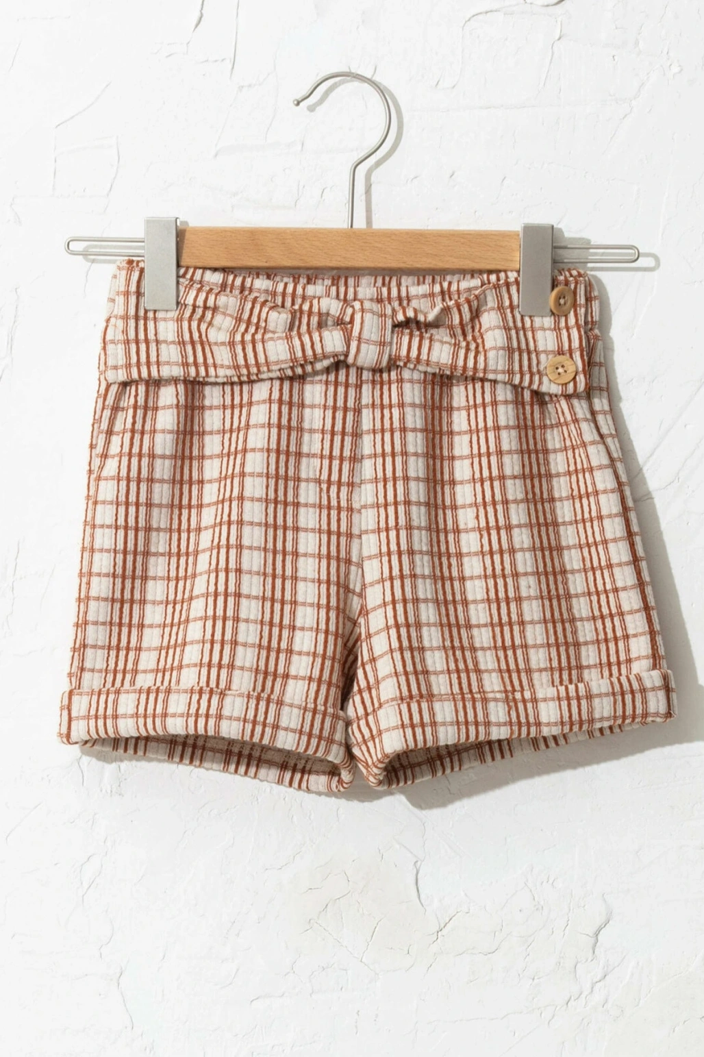 Kız Bebek Kahverengi Ekose Lll Şort & Bermuda
