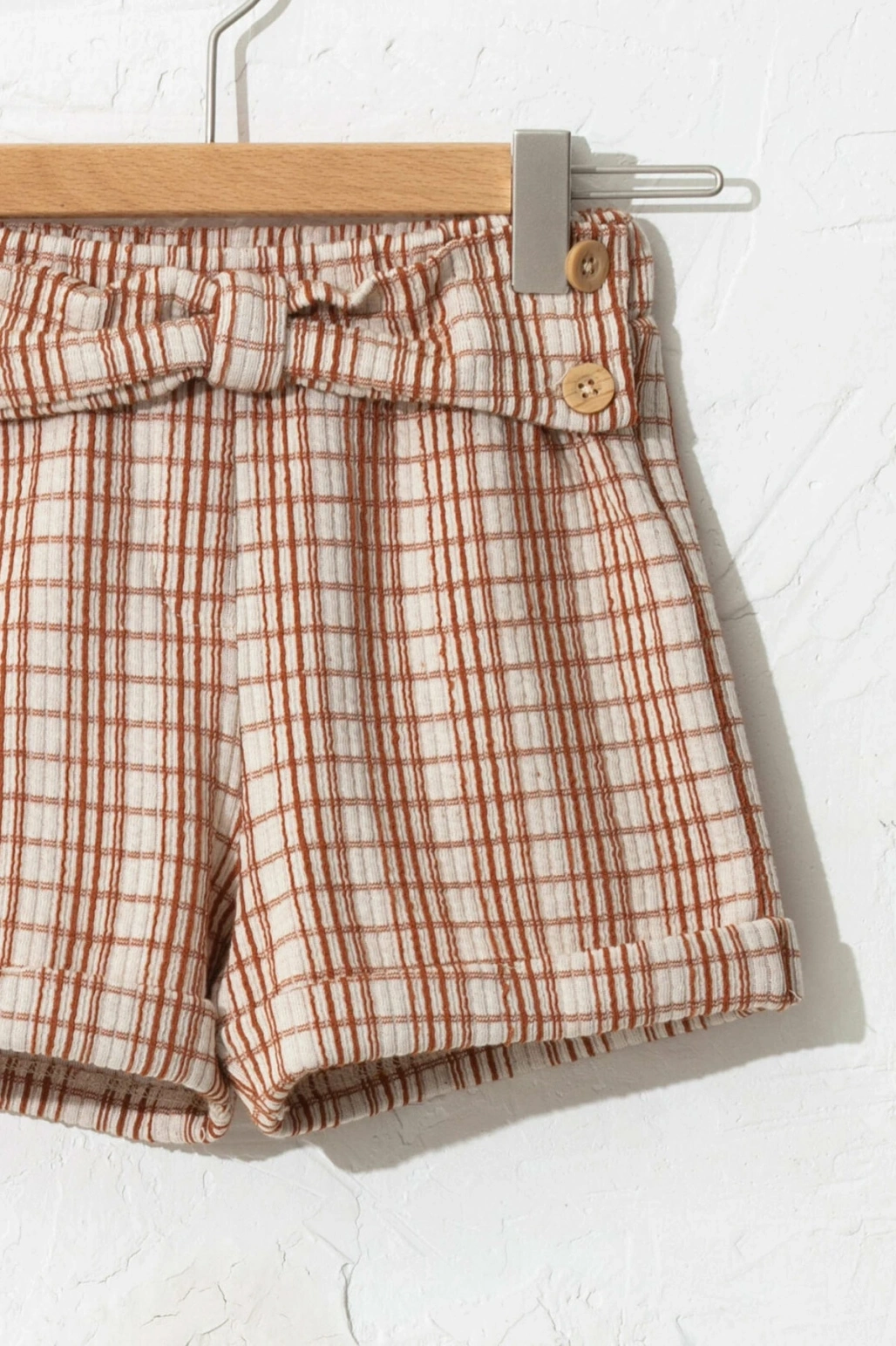 Kız Bebek Kahverengi Ekose Lll Şort & Bermuda