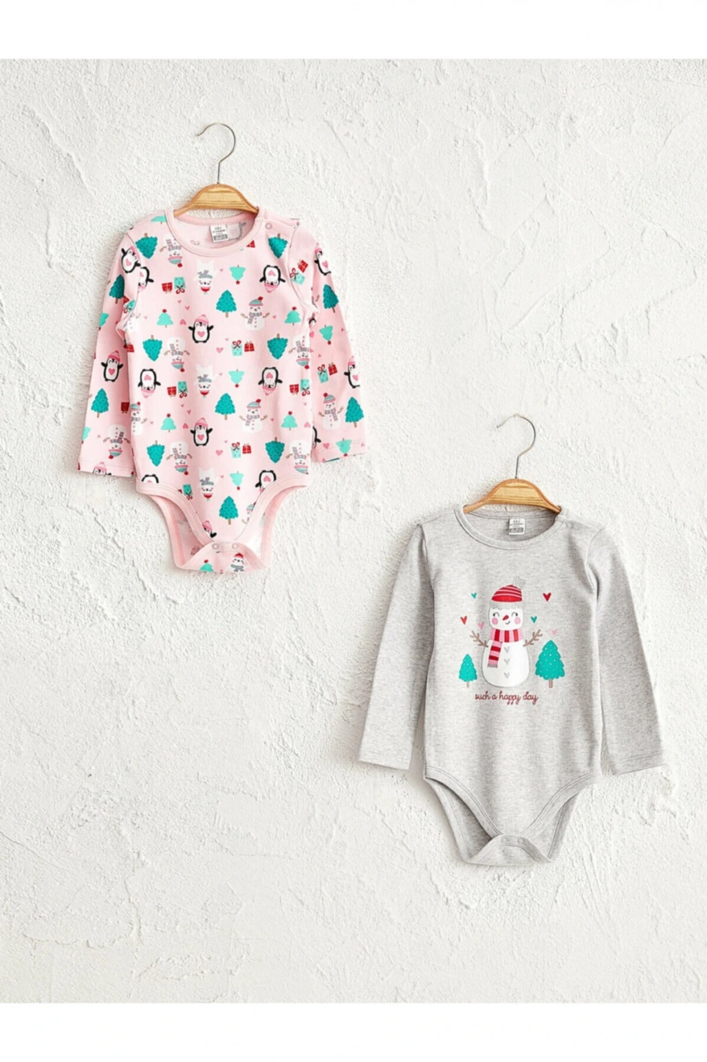 Kız Bebek Pembe Gri Body
