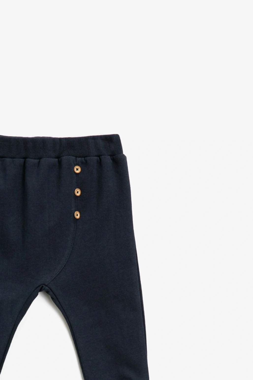 Kız Çocuk Lacivert Pamuklu Dügmeli Normal Bel Esofman Altı