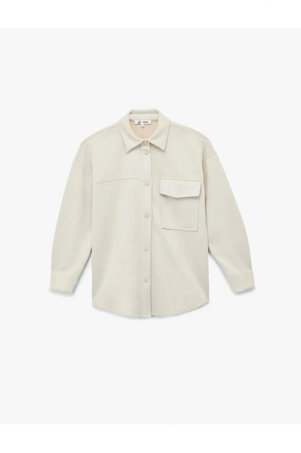 kol boyu Yeni Sezon Klasik Yaka Uzun Kollu Cep Detaylı Oversize Düğmeli Gömlek Ceket