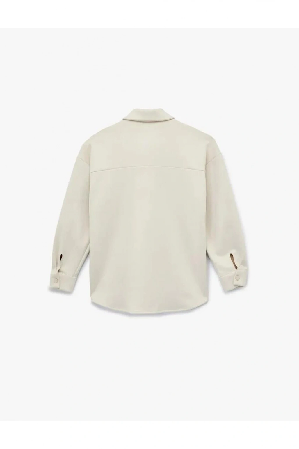 kol boyu Yeni Sezon Klasik Yaka Uzun Kollu Cep Detaylı Oversize Düğmeli Gömlek Ceket