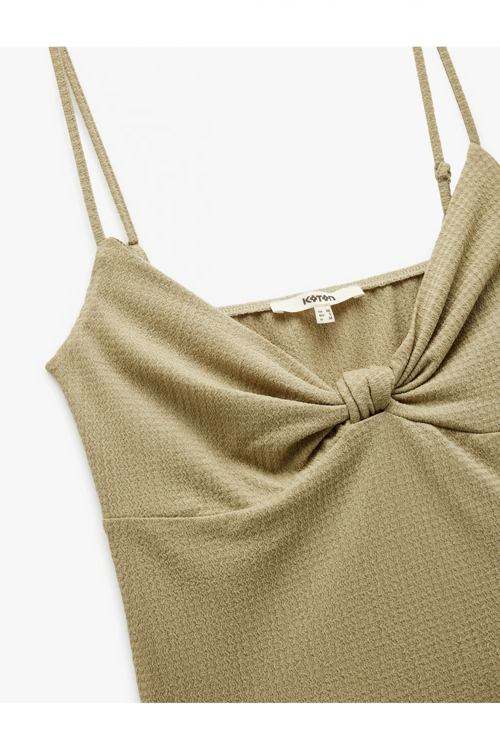 Kolsuz Düğüm Detaylı İnce Askılı Bluz