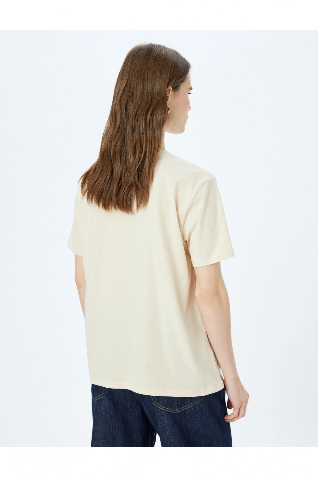 Köpek Baskılı Kısa Kollu Bisiklet Yaka Tişört