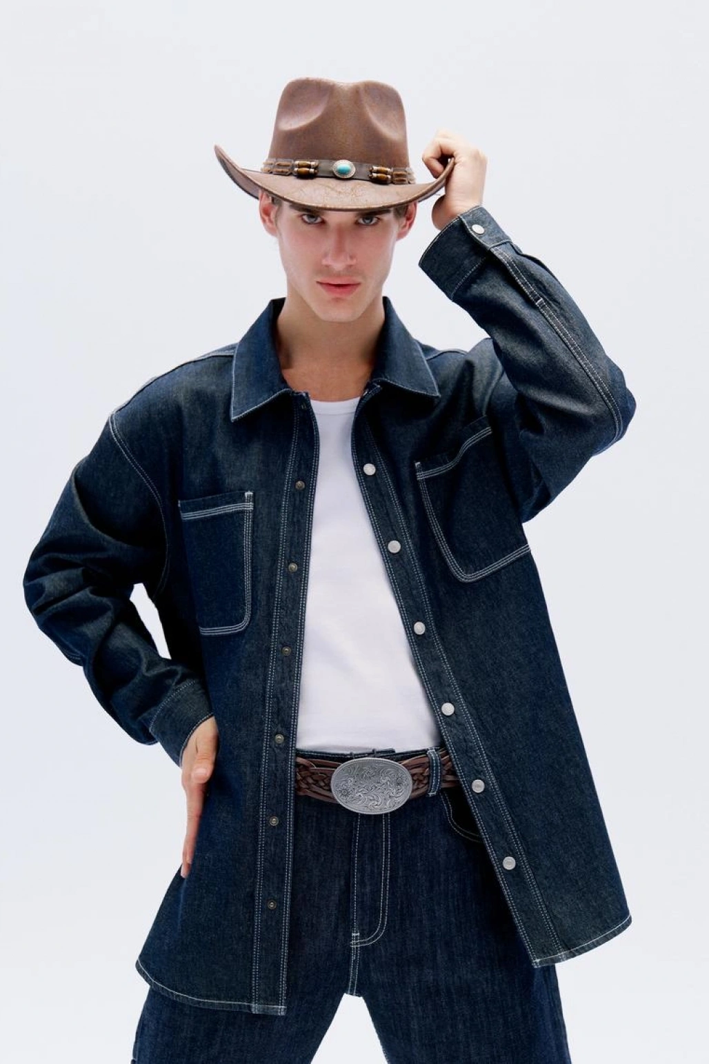 Kot Gömlek Ceket Oversize Cep Detaylı Pamuklu