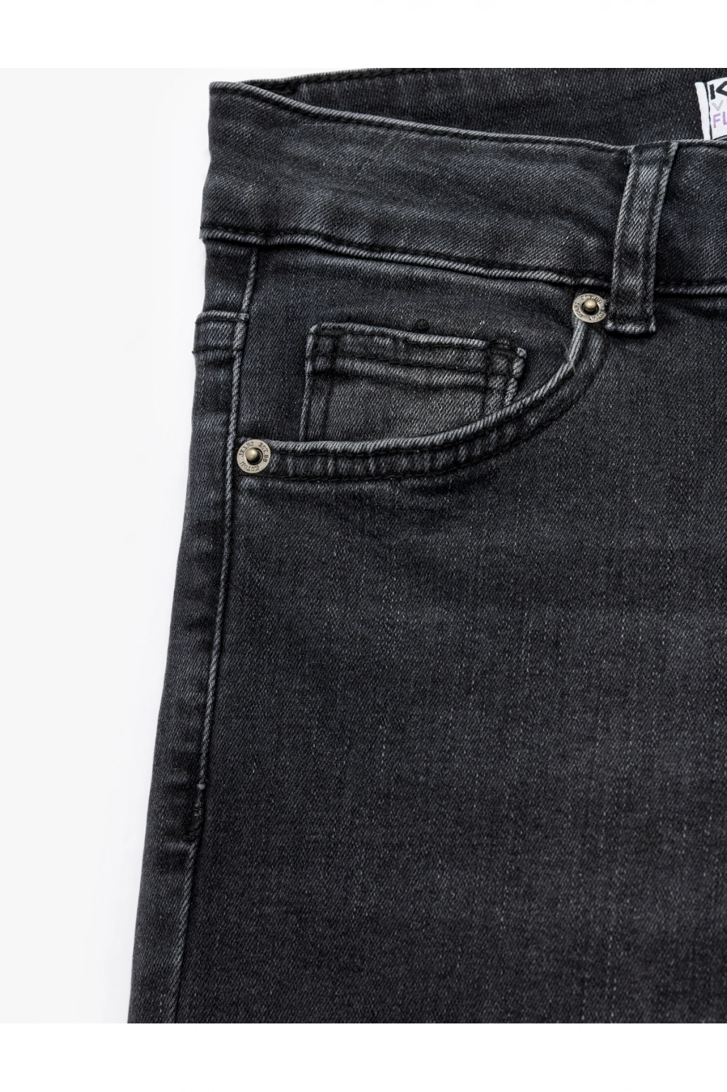 Koton Dar Kesim Düğmeli Pamuklu İspanyol Paça Jean Pantolon - Flare Jeans