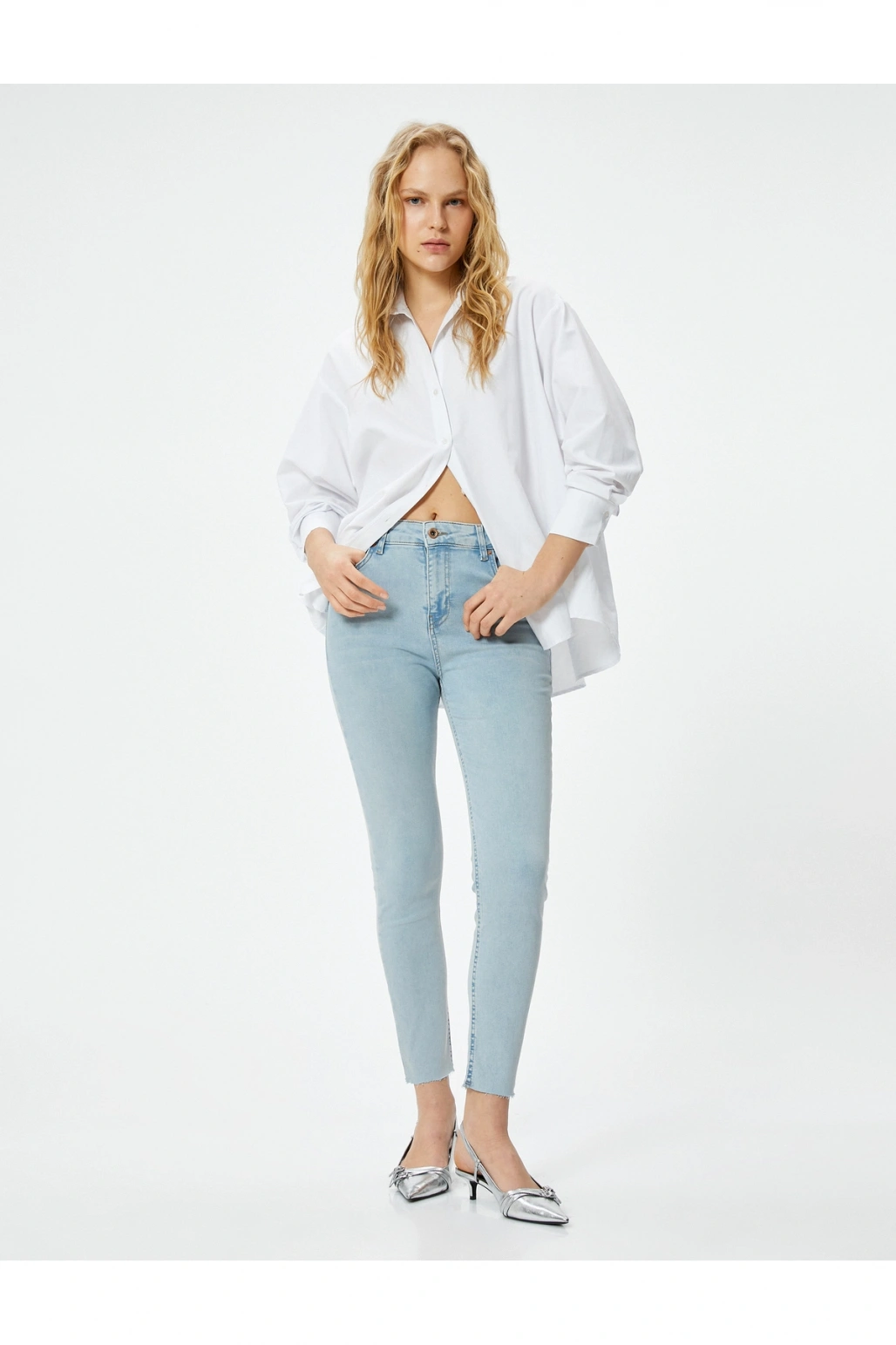 Koton Dar Kesim Yüksek Bel Kot Pantolon Esnek Cepli Pamuklu - Carmen Skinny Jeans