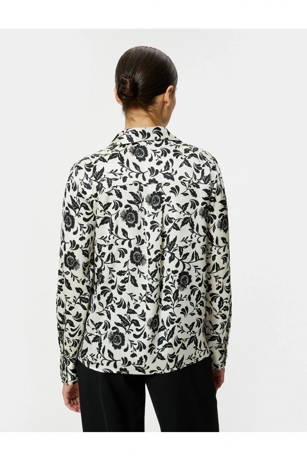 Koton Desenli Uzun Kollu Düğmeli Gömlek