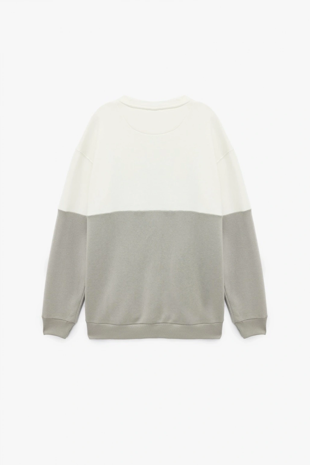 Koton Oversize Uzun Kollu Renk Bloklu Baskı Detaylı Şardonlu Bisiklet Yaka Sweatshirt