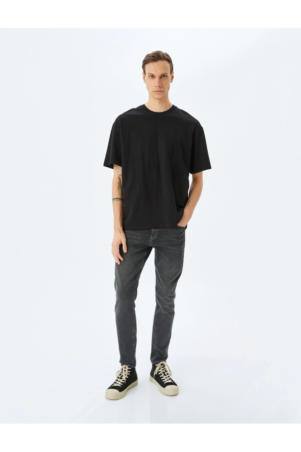 Koton Slim Fit Brad Jean Antrasit Erkek Jean Pantolon