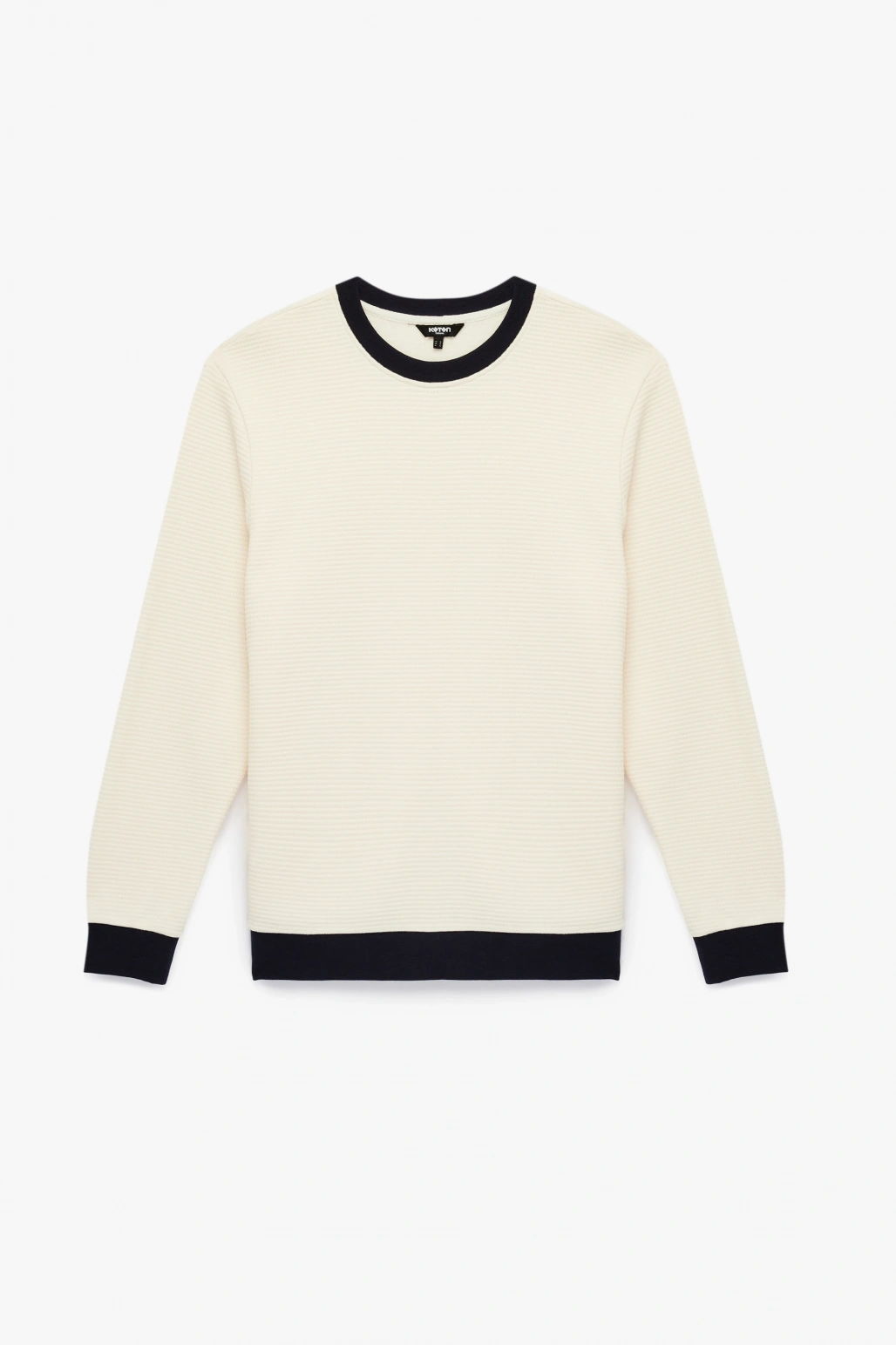 Koton Uzun Kollu Pamuklu Renk Kontrastlı Bisiklet Yaka Sweatshirt