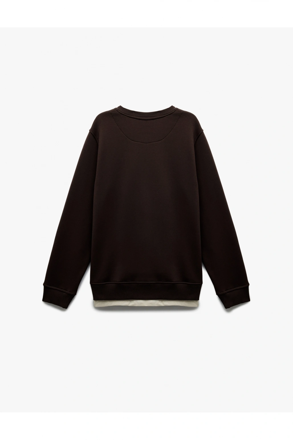 Koton Uzun Kollu Şardonlu Kumaş Detaylı Bisiklet Yaka Sweatshirt