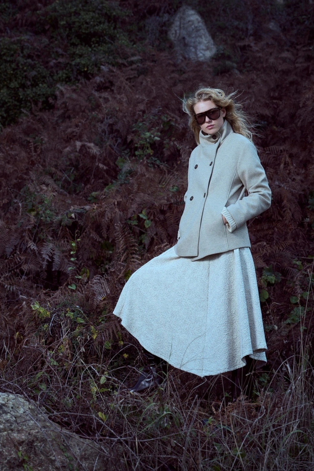 Koton X Şahika Ercümen - Dik Yaka Kaban Kısa Kaşe Kruvaze