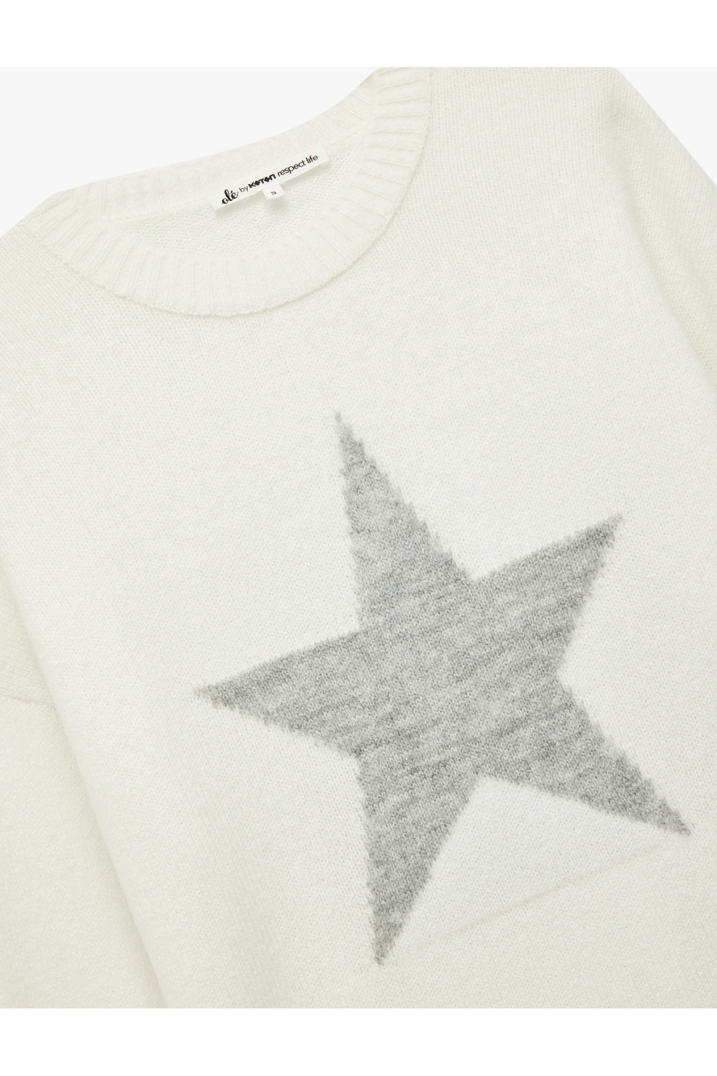 Koton Yıldız Desenli Uzun Kollu Bisiklet Yaka Triko Kazak