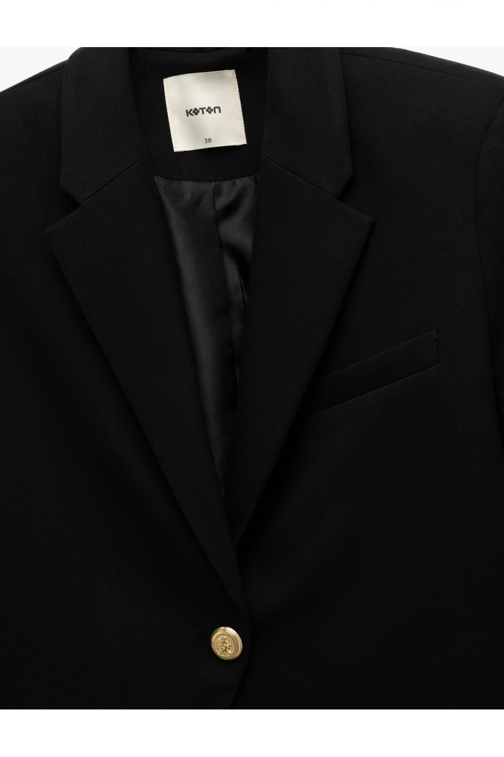 Kruvaze Uzun Kollu Crop Blazer Ceket