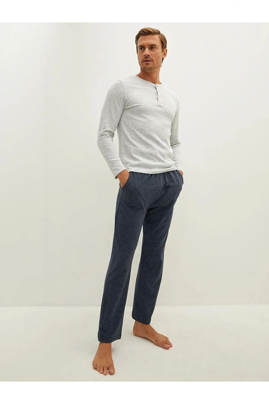 Lacivert Standart Kalıp Erkek Pijama Alt