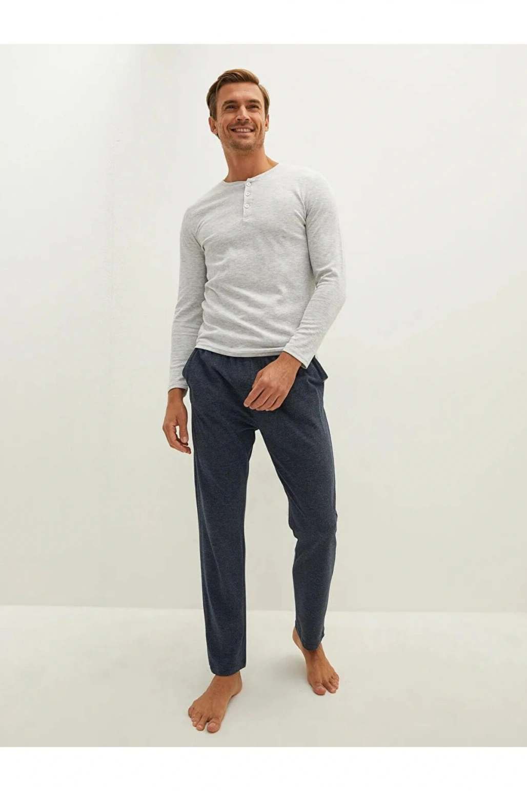 Lacivert Standart Kalıp Erkek Pijama Alt