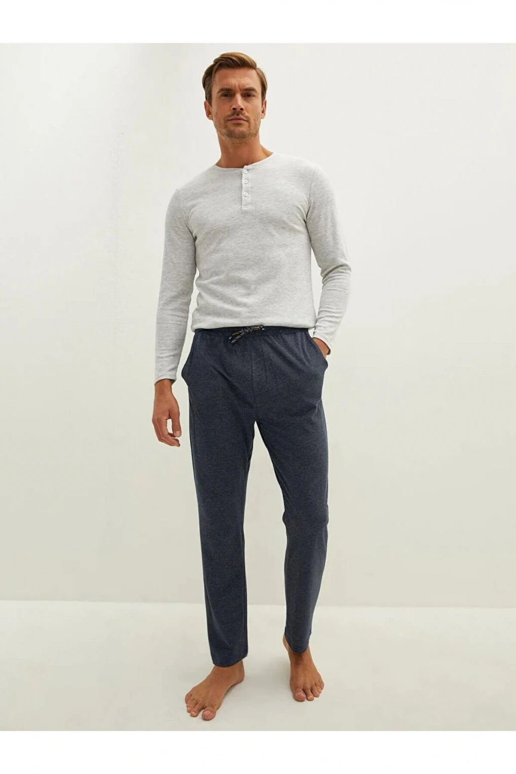 Lacivert Standart Kalıp Erkek Pijama Alt