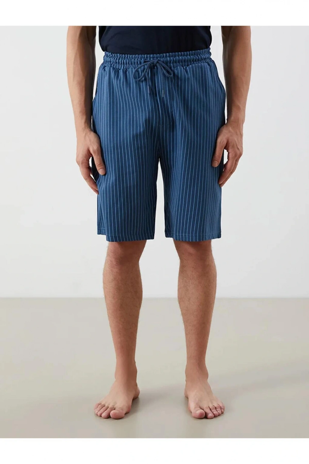 Lacivert Standart Kalıp Erkek Pijama Alt Şort