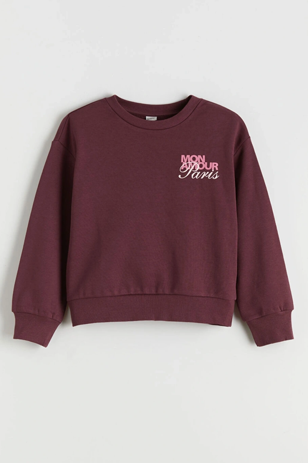 LC Waikiki Seray Yeni Sezon Bisiklet Yaka Baskılı Kalın Kız Çocuk Sweatshirt