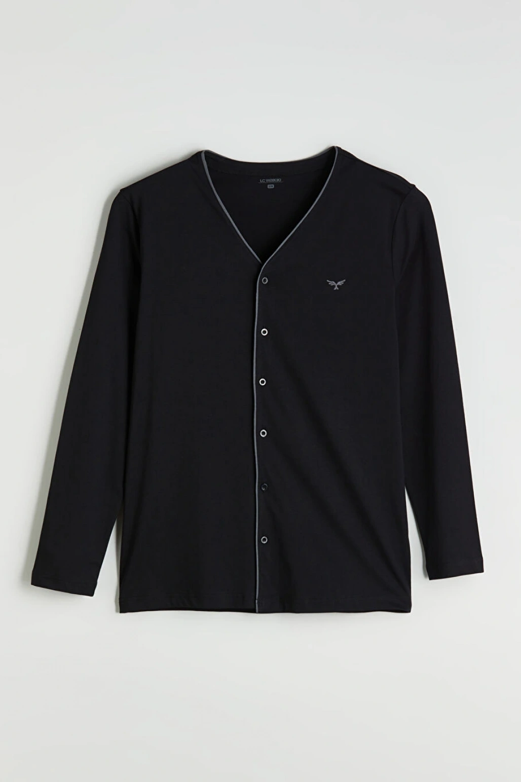 LC WAIKIKI Siyah Standart Kalıp Erkek Düğmeli Pijama Takımı