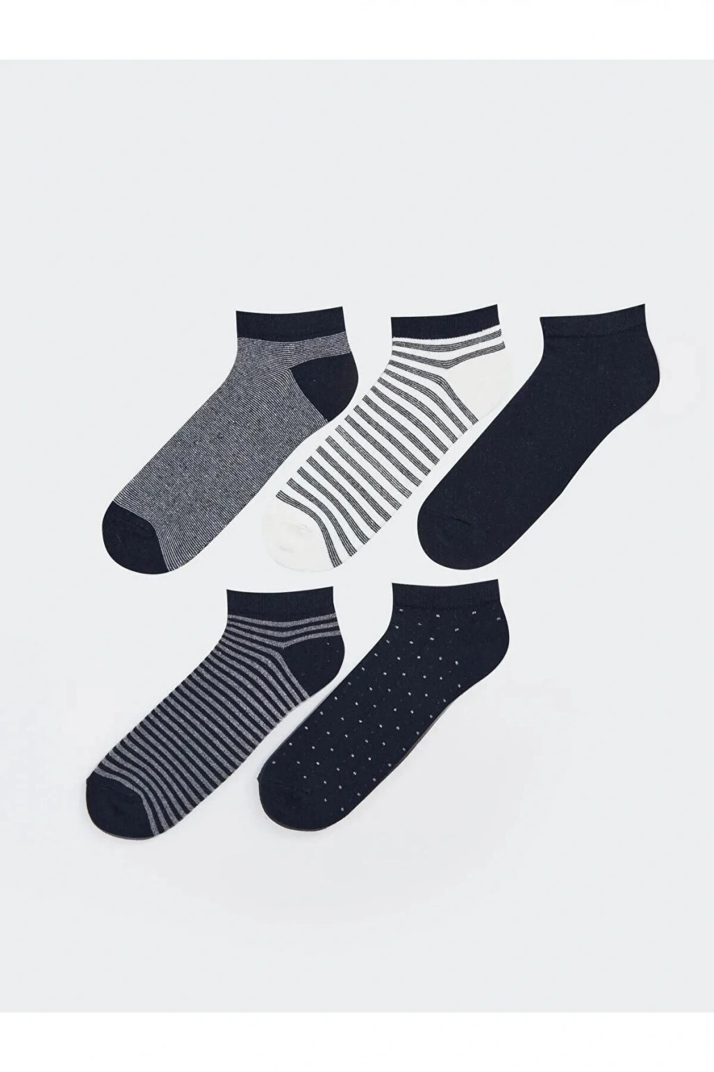 LCW ACCESSORIES Karışık Renk İpliği Boyalı Çizgili Erkek Patik Çorap 5li