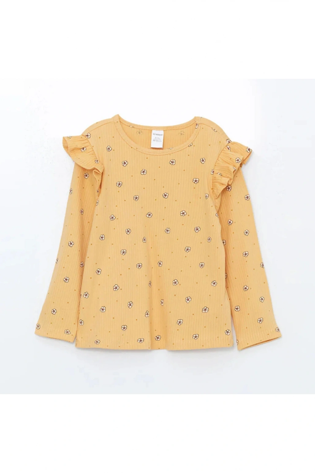 LCW baby Baskılı Bisiklet Yaka Baskılı Kız Bebek Tişört