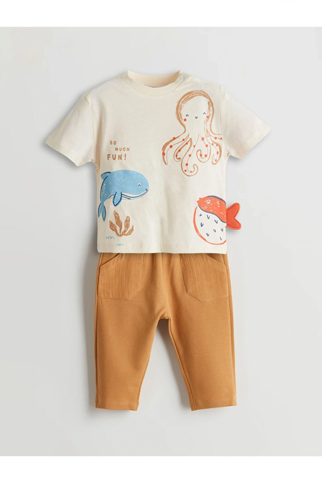 LCW baby Baskılı Erkek Bebek Tişört ve Pantolon 2li