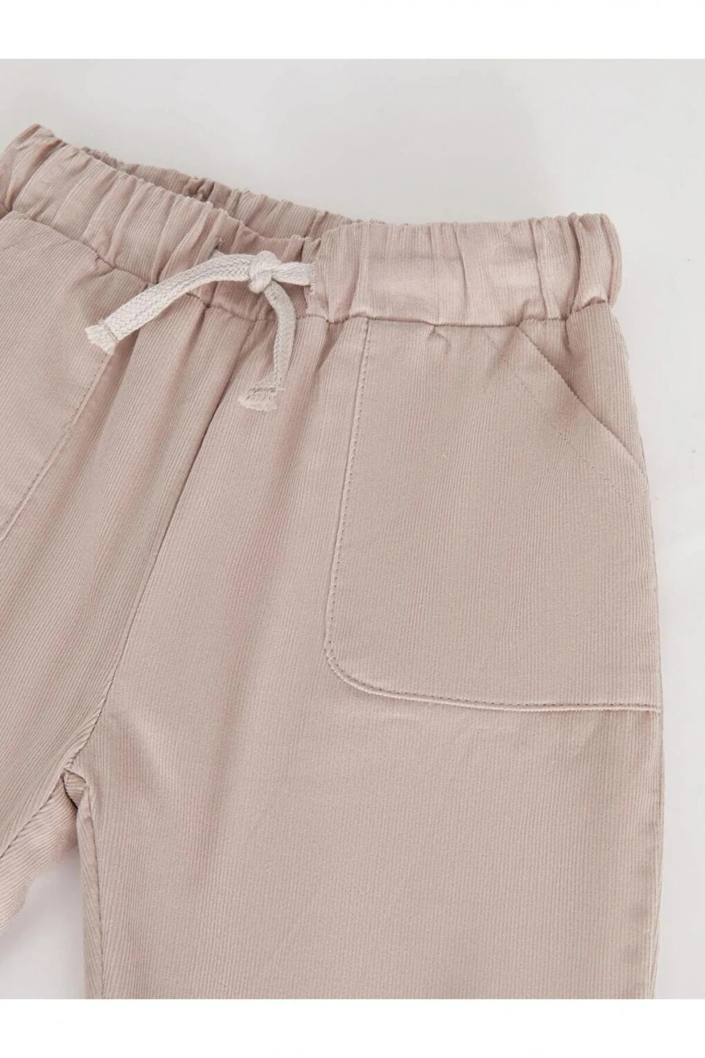 LCW baby Bej Beli Lastikli Basic Kız Bebek Jogger Pantolon