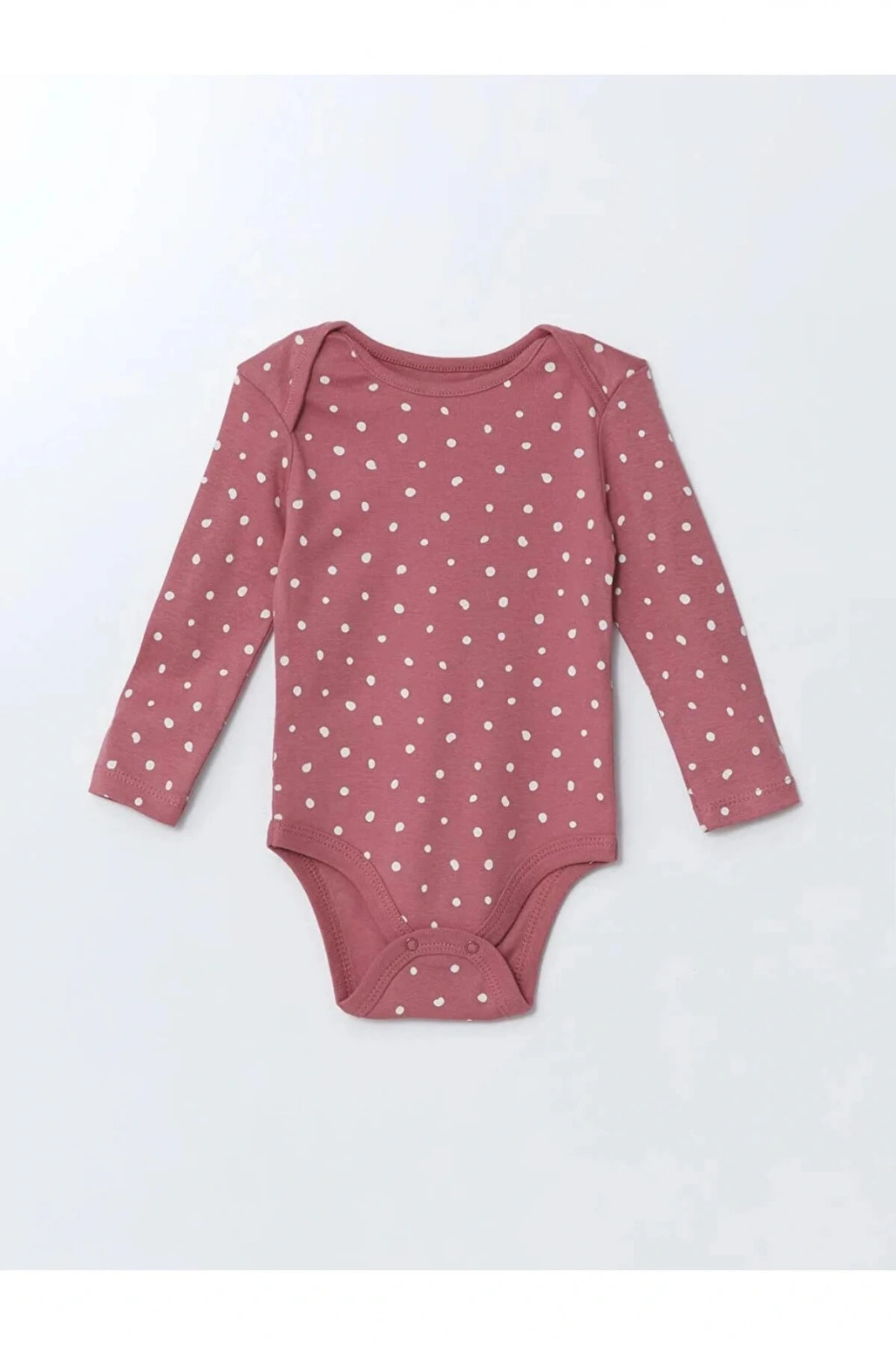 LCW baby Bej Bisiklet Yaka Kız Bebek Çıtçıtlı Body 3lü